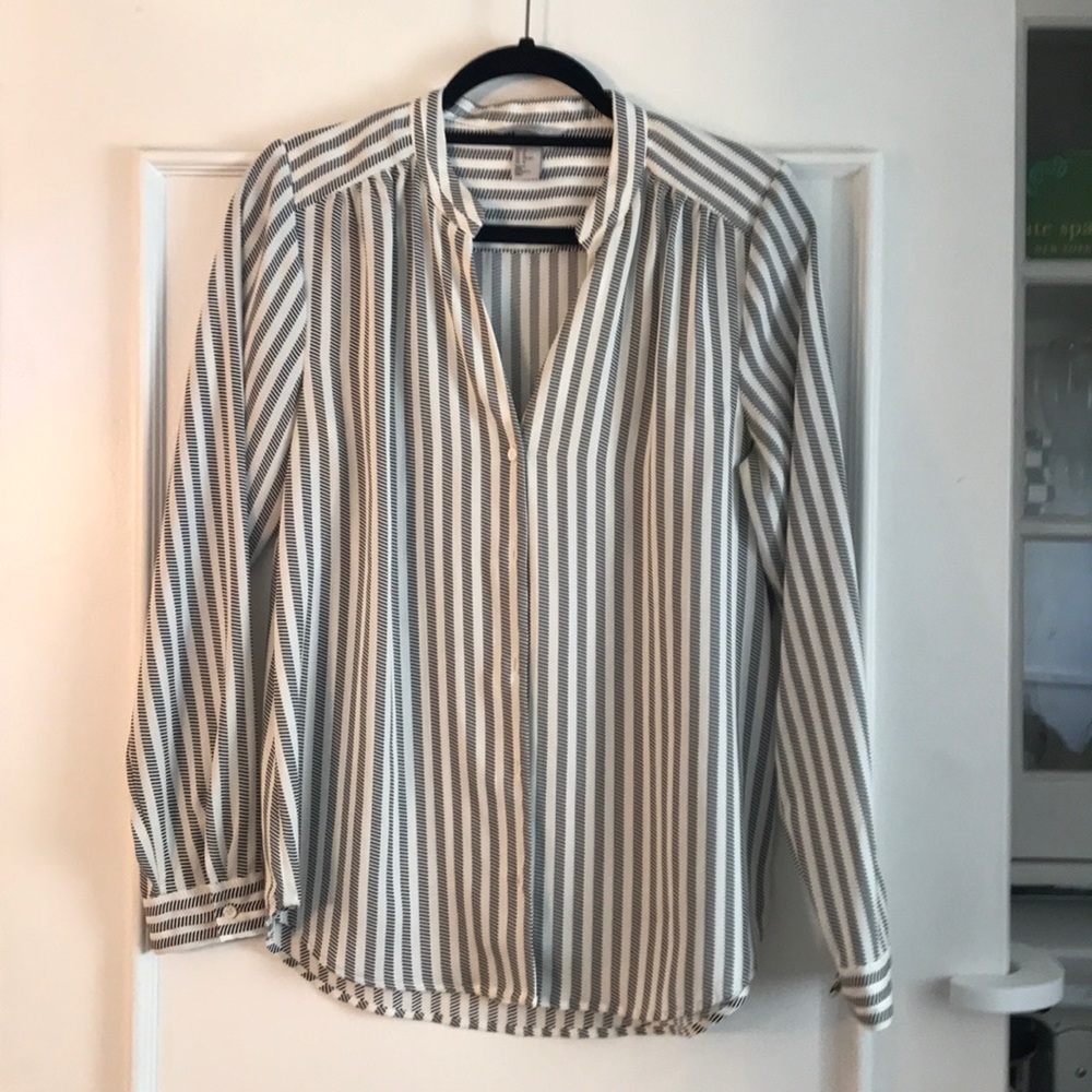 Black and white stripe blouse